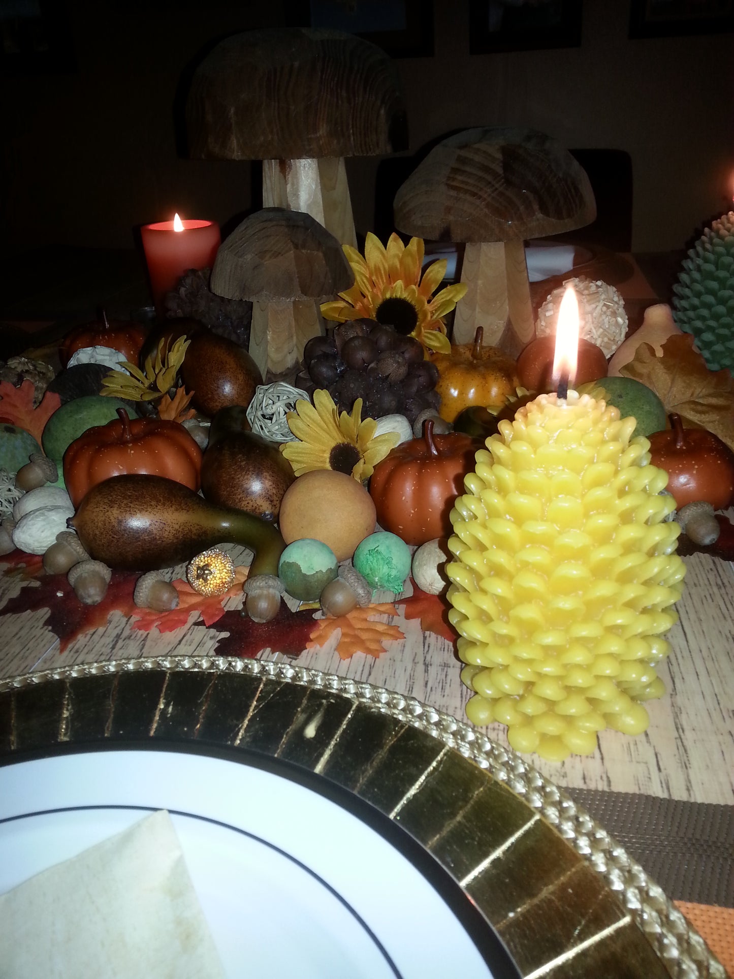 Beeswax Pine Cone Candles