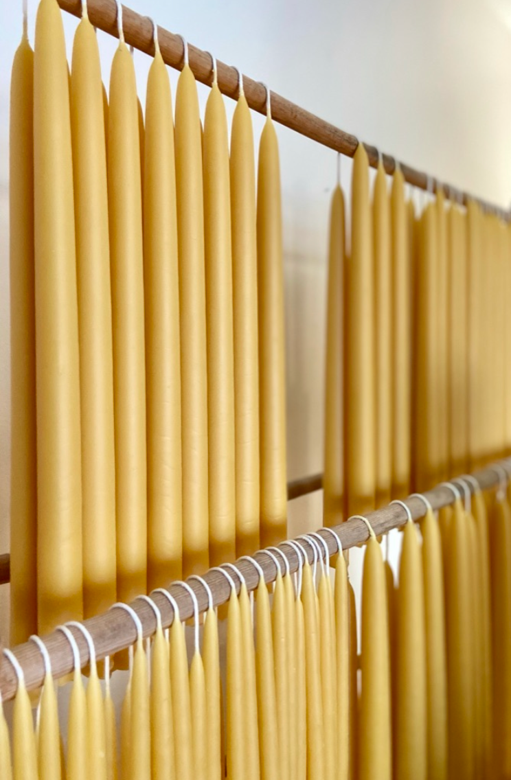 Hand-Dipped Beeswax Tapers (Set of 2) — 10" or 12"